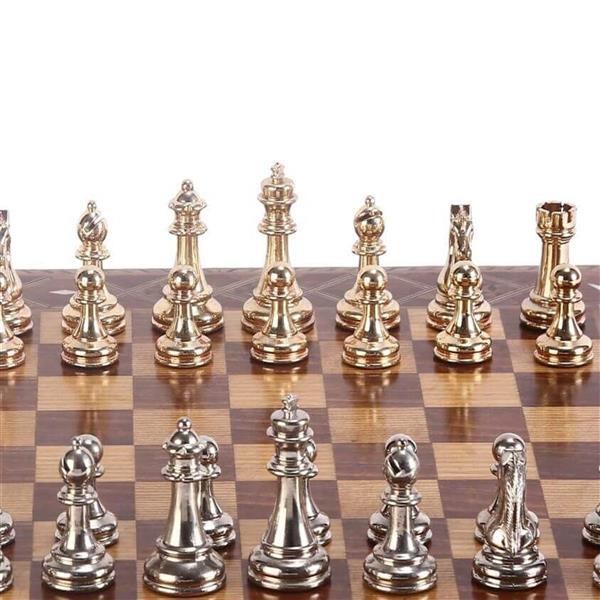 Küçük Boy Ahşap Satranç Takımı (Metal Satranç Taşları)