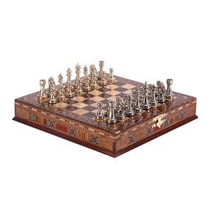 Küçük Boy Ahşap Satranç Takımı (Metal Satranç Taşları)