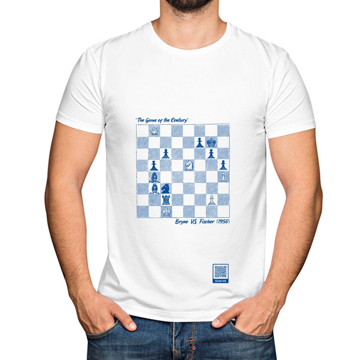 Satranç tişört Yüzyılın oyunu mavi baskı