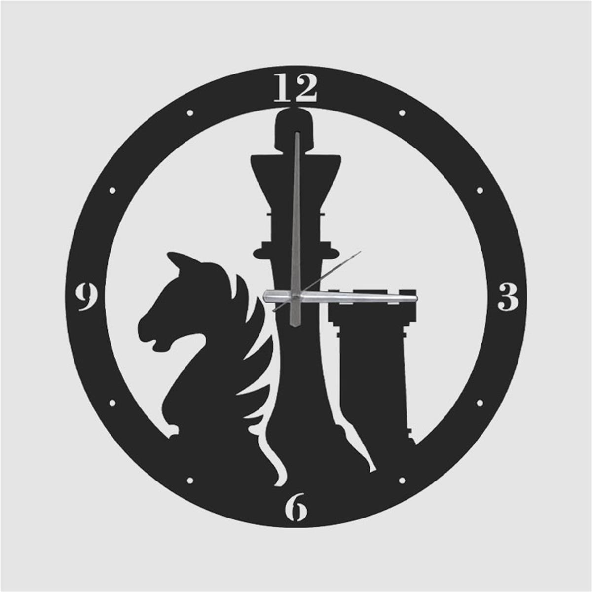 Satranç Tasarım Yuvarlak Duvar Saati