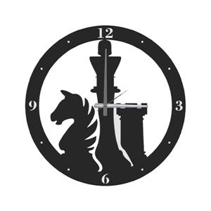 Satranç Tasarım Yuvarlak Duvar Saati