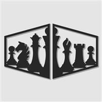 Chess Gift Satranç Taşları Duvar Panosu