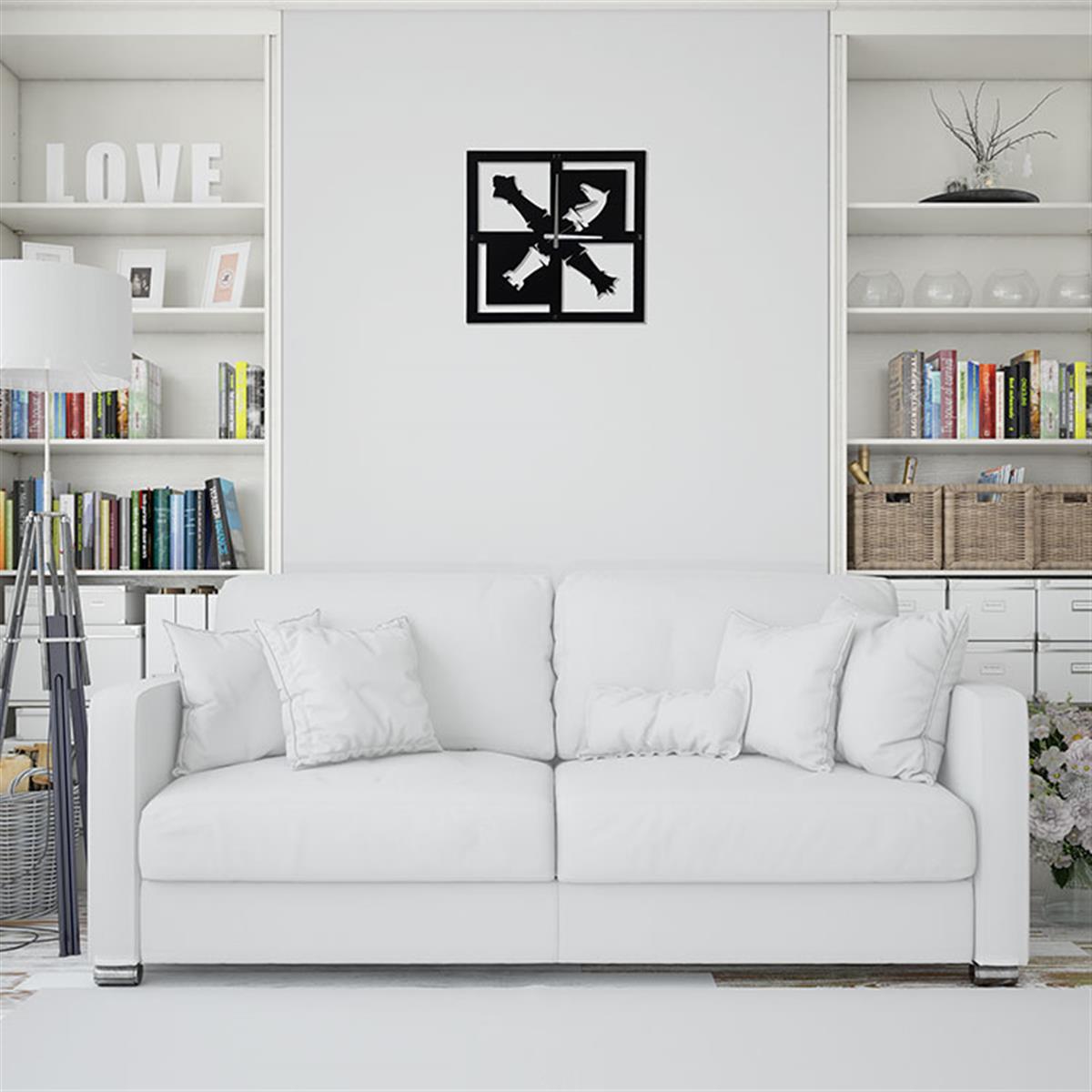 Chess Gift Satranç Tasarım Ahşap Duvar Saati Kare