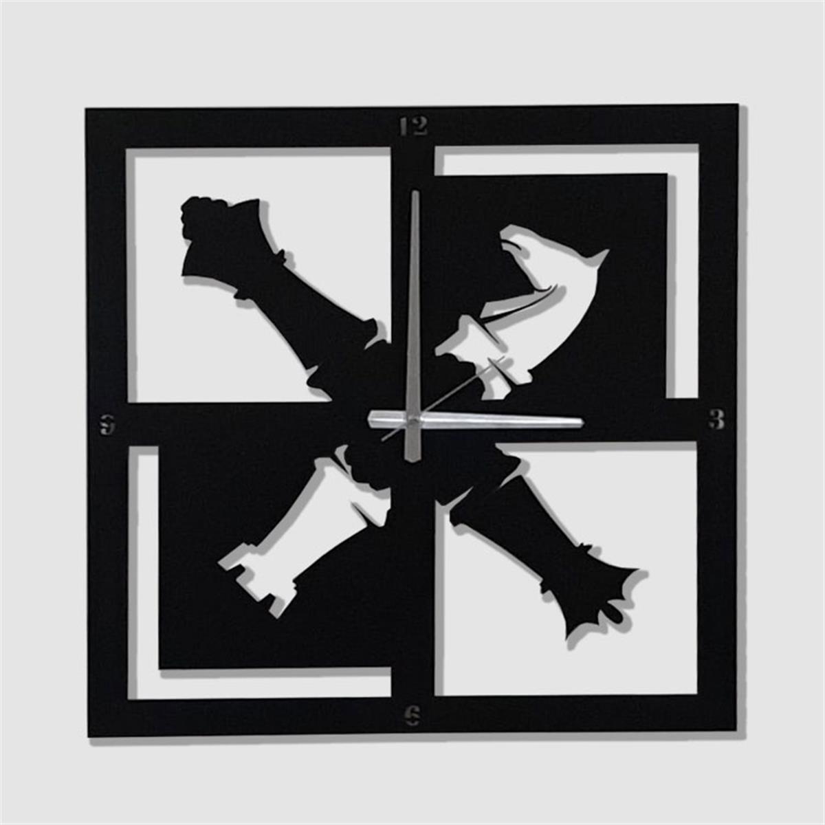 Chess Gift Satranç Tasarım Ahşap Duvar Saati Kare